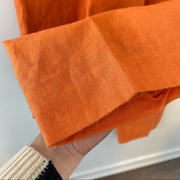 vintage super high rise orange linen pants - Picture 2 of 5